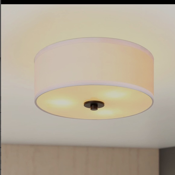 3-Light Flush Mount Ceiling Light Fixture, 12” Modern Close to Ceiling Light - Picture 3 of 4